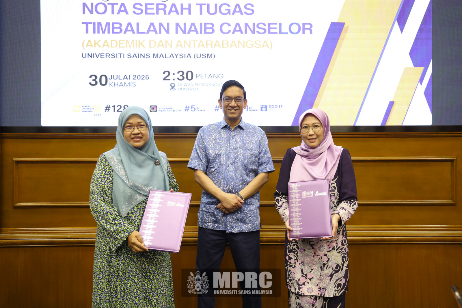 Profesor Datin Dr. Noor Hazlina Ahmad dilantik sebagai Timbalan Naib Canselor Akademik dan Antarabangsa USM