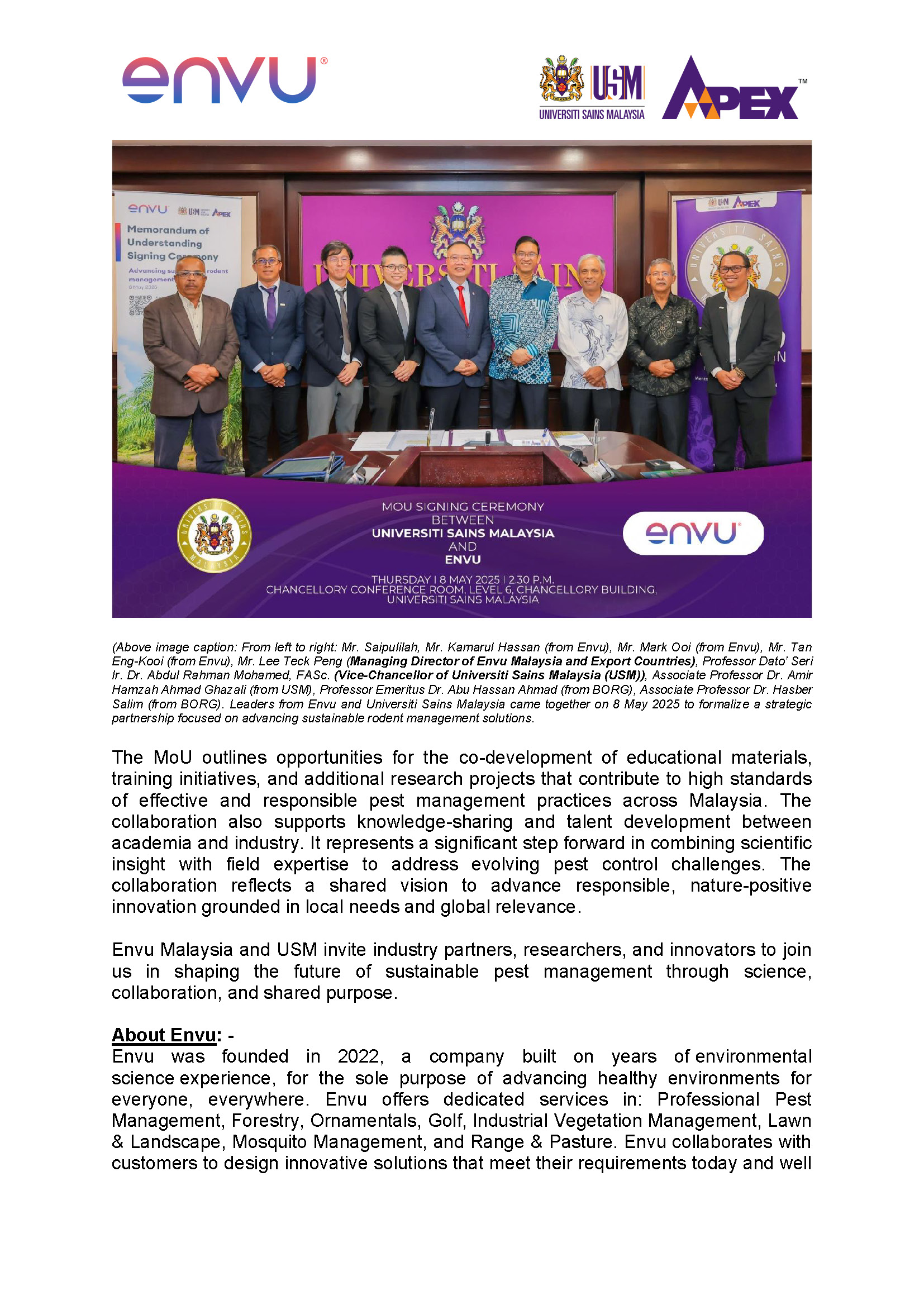 Press Release EnvuMY and Universiti Sains Malaysia 9 May 2025 Page 2